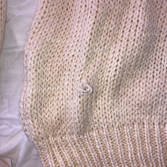 Vintage Sheridan Square hand knitted sweater cream and pink Size Small. - Picture 7 of 9